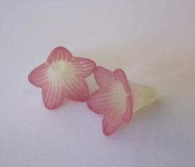 TwoTone Trumpet Flower Berry Lemon Hand Dyed (2)