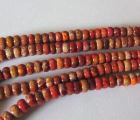 Gemstone Regalite Rondells 6mm x 4mm Orange Mixed (20)
