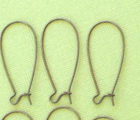 Antique Brass Earwires Kidney (48)