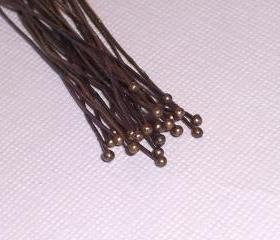 Antique Brass Ball Head Pins (50)