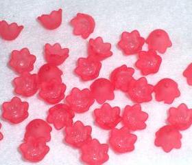 Bell Flower Small Coral Lucite Frosted (20)