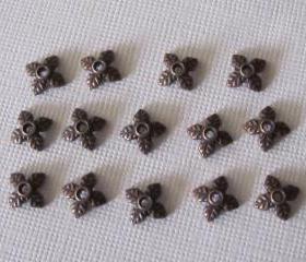 Leaf Antique Copper Bead Caps Tibetan (24)