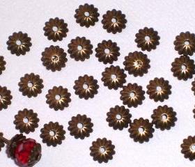 Antique Bronze Bead Cap Tiny 6mm (20)
